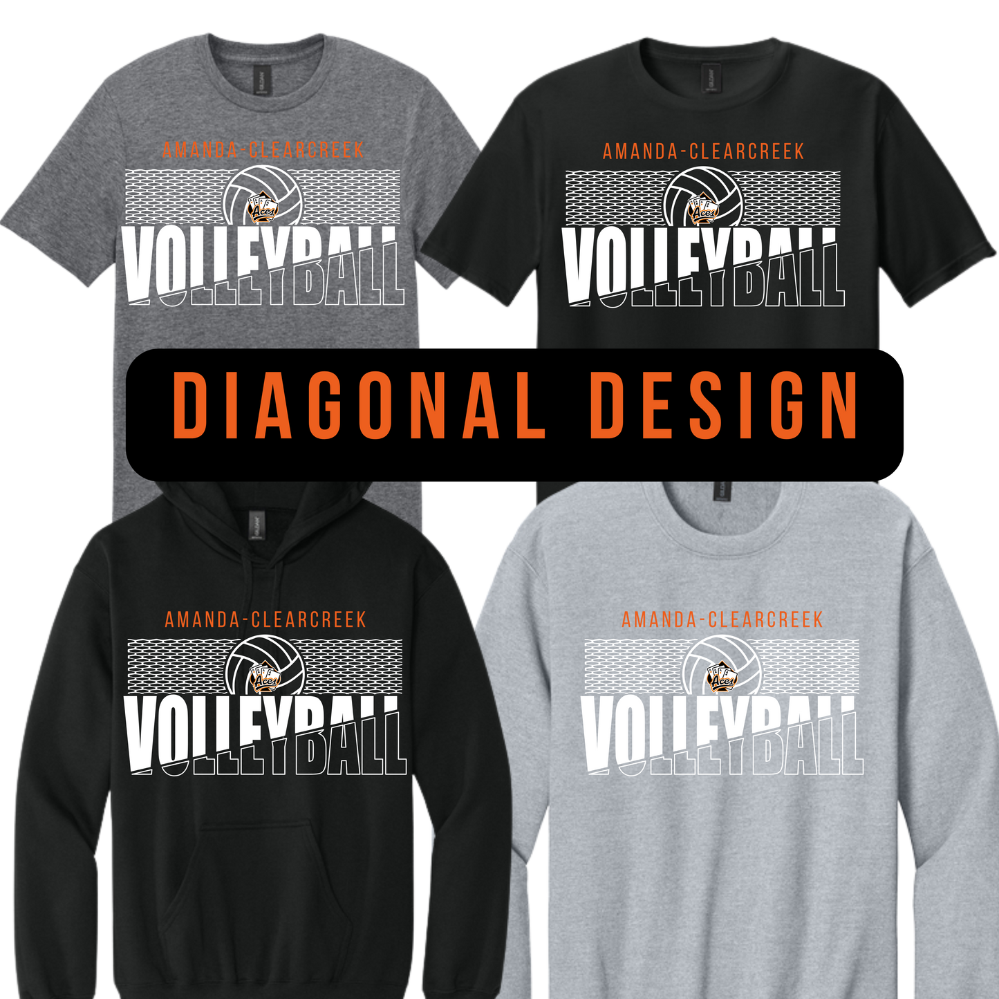 Aces Volleyball Diagonal design