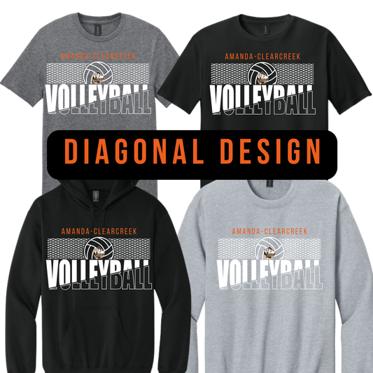 Aces Volleyball Diagonal design